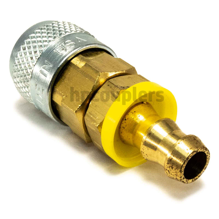 Foster 210-1714, Aro 310 Series, Coupler, Automatic, 3/8" Push-On Hose Barb, Brass, Steel