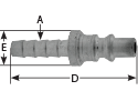 hpcouplers AR25 Series, 1/4" Aro 210 Plug x 1/4″ Hose Barb, Manual, Steel