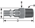hpcouplers AR25 Series, 1/4" Aro 210 Plug x 1/4″ Male NPT, Stainless Steel