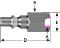 hpcouplers AR25 Series, 1/4" Aro 210 Plug x 3/8″ Female NPT, Steel