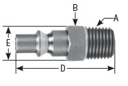 hpcouplers AR25 Series, 1/4" Aro 210 Plug x 1/4″ Male NPT, Stainless Steel