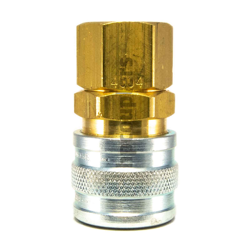 Foster 4404, 4 Series, Industrial Coupler, Manual, 1/2" Female NPT, Brass, Steel