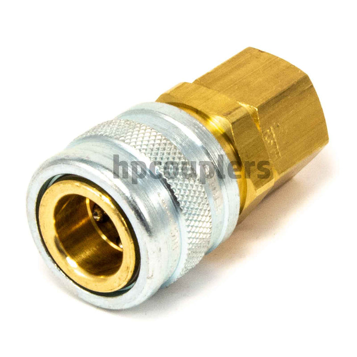 Foster 4404, 4 Series, Industrial Coupler, Manual, 1/2" Female NPT, Brass, Steel