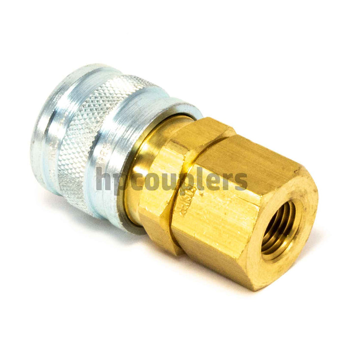 Foster 4404, 4 Series, Industrial Coupler, Manual, 1/2" Female NPT, Brass, Steel