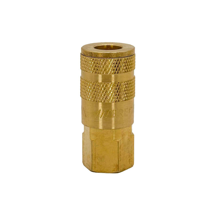 Breco, B-2OF2-B, ARO 210, A Type, 1/4" Coupler x 1/4" Female Thread NPT, Sleeve Guard, Brass