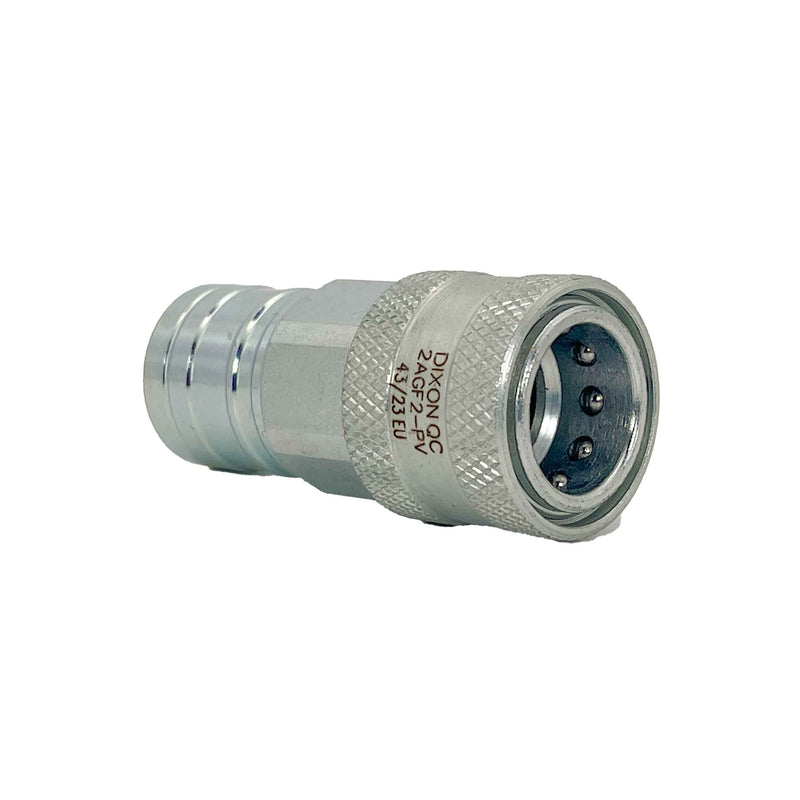 Dixon 2AGF2-PV, AG Series, Agricultural/Pioneer, 1/4" Body Coupler with Poppet Valve x 1/4" Female Thread (Steel)
