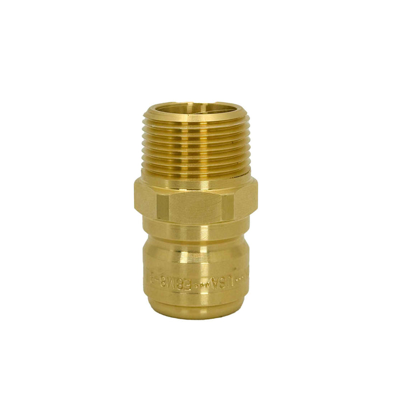 Dixon E8M8-B, E Series FST Straight Thru, 1" Body Plug x 1" Male Threaded (Brass)
