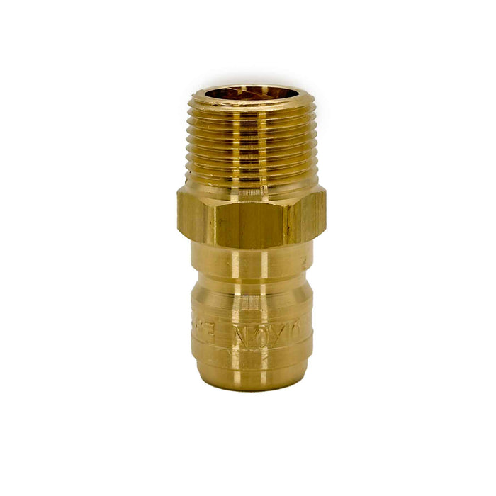 DIXN E6M6-B, Brass Straight Thru 3/4" Plug, 3/4" Male Thread, FST Style