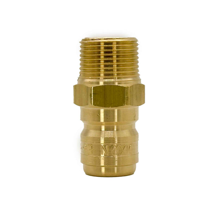 DIXN E6M6-B, Brass Straight Thru 3/4" Plug, 3/4" Male Thread, FST Style