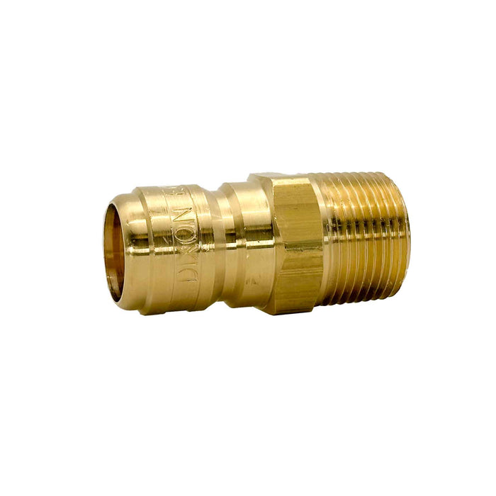 DIXN E6M6-B, Brass Straight Thru 3/4" Plug, 3/4" Male Thread, FST Style