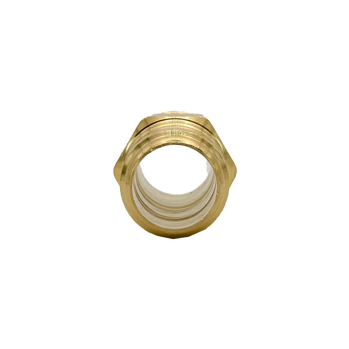 DIXN E6M6-B, Brass Straight Thru 3/4" Plug, 3/4" Male Thread, FST Style