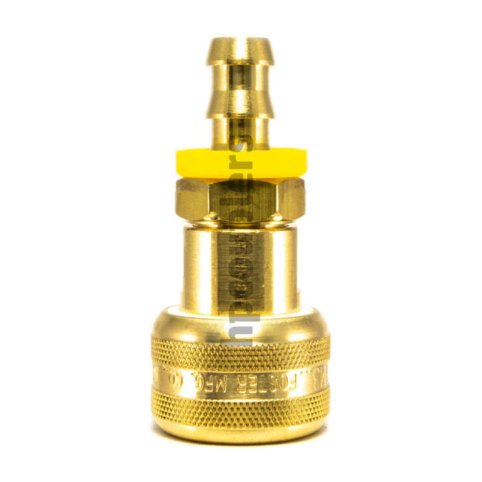 Foster FM1513, 3 Series, Industrial Coupler, Automatic, 1/4" Push-On Hose Barb, Brass