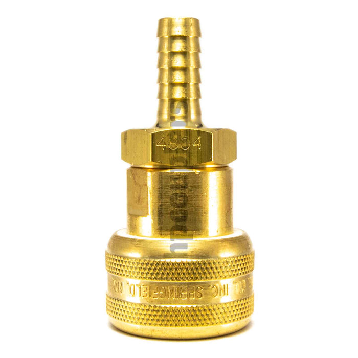 Foster FM4604, 4 Series, Industrial Coupler, Automatic, 1/4" Hose Barb, Brass