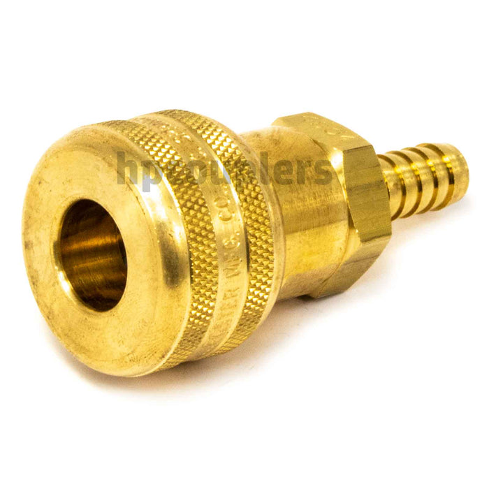 Foster FM4604, 4 Series, Industrial Coupler, Automatic, 1/4" Hose Barb, Brass