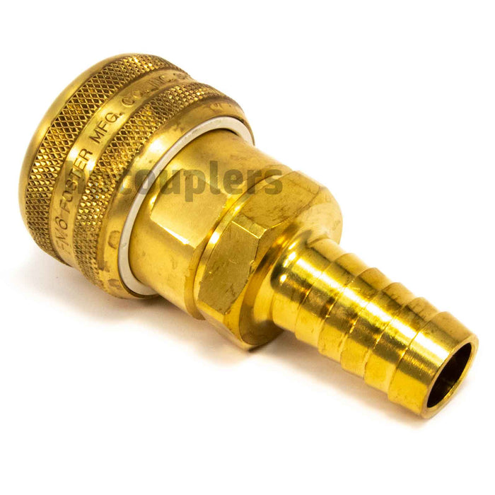 Foster FM6806, 6 Series, Industrial Coupler, Automatic, 1/2" Hose Barb, Brass