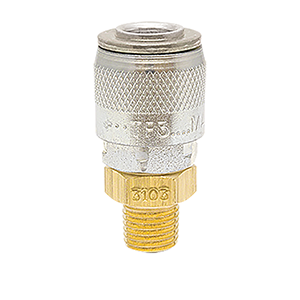 Foster TF4304, TF4 Series, True-Flate, Automotive, Coupler, Automatic, 3/8" Male NPT, Brass, Steel