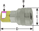 hpcouplers TL25 Series, 1/4" Shrader Coupler x 1/8″ Female NPT, Manual, Steel