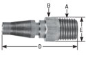 hpcouplers TL25 Series, 1/4" Shrader Plug x 1/4″ Male NPT, Manual, Stainless Steel