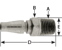 hpcouplers TL25 Series, 1/4" Shrader Plug x 1/8″ Male NPT, Manual, Steel
