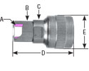 hpcouplers TL25 Series, 1/4" Shrader Coupler x 3/8″ Female NPT, Manual, Stainless Steel
