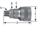 hpcouplers TL25 Series, 1/4" Shrader Coupler x 1/8″ Male NPT, Manual, Stainless Steel