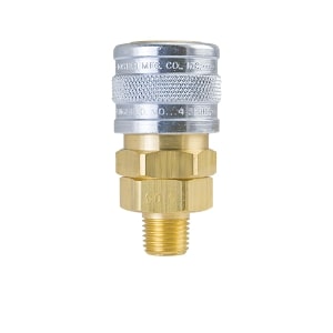 hpcouplers IM38 Series, 3/8" Industrial Coupler x 1/2″ Male NPT, Manual, Steel & Brass