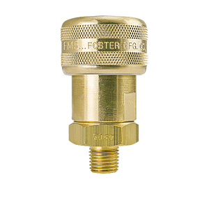 Foster FM4905, 5 Series, Industrial Coupler, Automatic, 1/4" Hose Barb, Brass