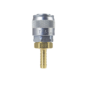 Foster TF3603, TF Series, True-Flate, Automotive, Coupler, Automatic, 1/4" Hose Barb, Brass, Steel