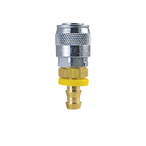 Foster TF1513, TF Series, True-Flate, Automotive, Coupler, Automatic, 1/4" Push-On Hose Barb, Brass, Steel
