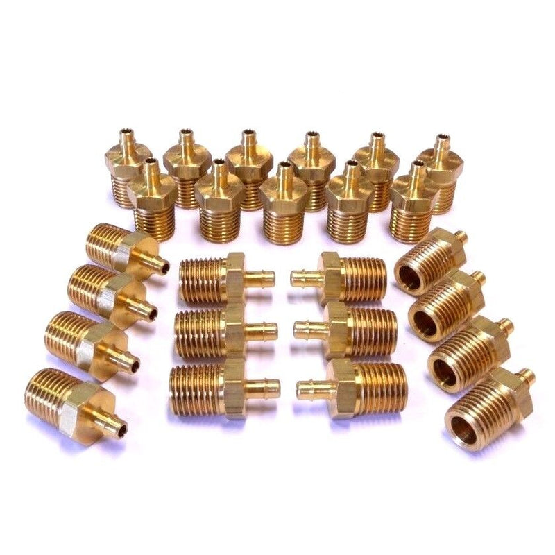 MEM-CO 1/4 B4 Male Pipe NPT Mini Barb Tube Fittings (25pcs)