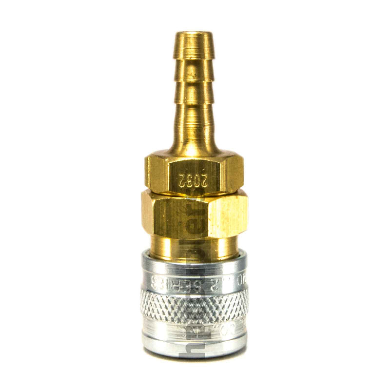 Foster 2032, 2 Series, Industrial Coupler, Manual, 3/16" Hose Barb, Brass, Steel