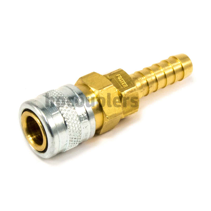 Foster 2042, 2 Series, Industrial Coupler, Manual, 1/4" Hose Barb, Brass, Steel