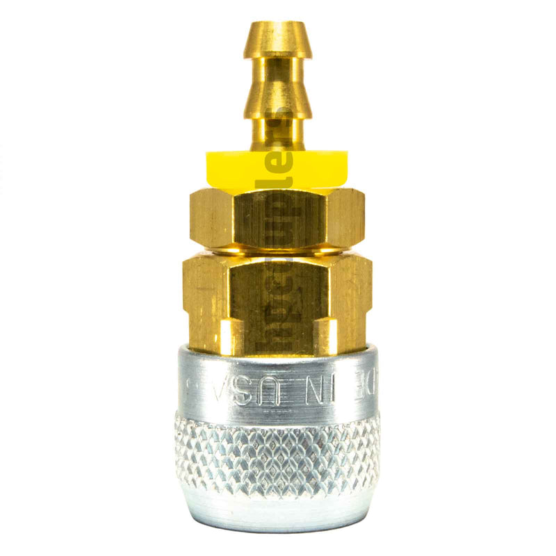 Foster 210-1513, Aro 210 Series Coupler, Automatic, 1/4" Push-On Hose Barb, Brass, Steel