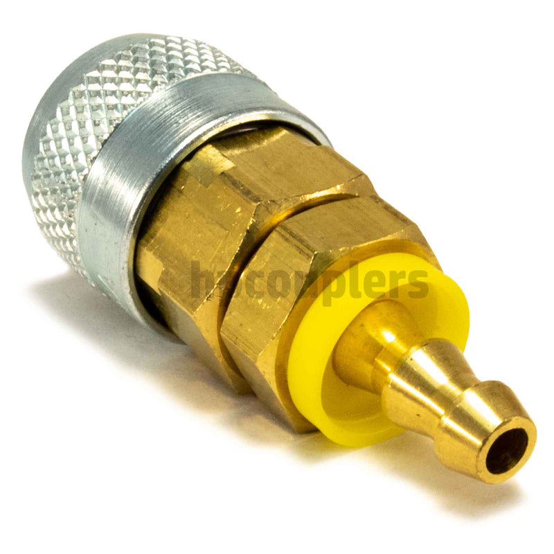 Foster 210-1513, Aro 210 Series Coupler, Automatic, 1/4" Push-On Hose Barb, Brass, Steel