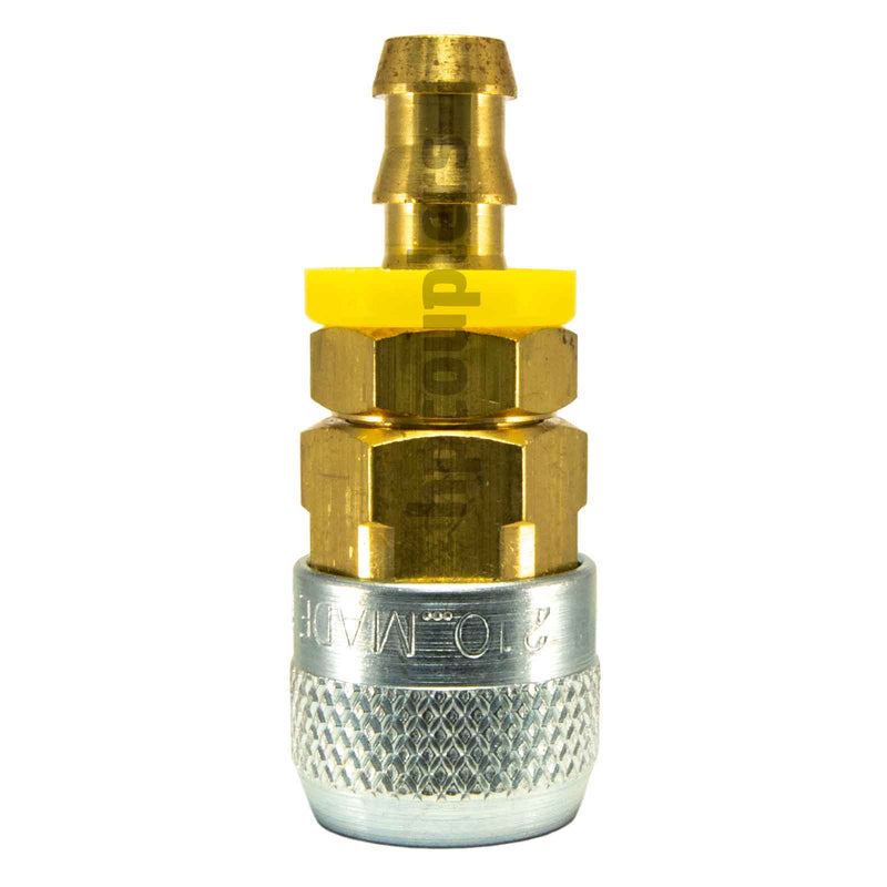 Foster 210-1713, Aro 210 Series, Coupler, Automatic, 3/8" Push-On Hose Barb, Brass, Steel