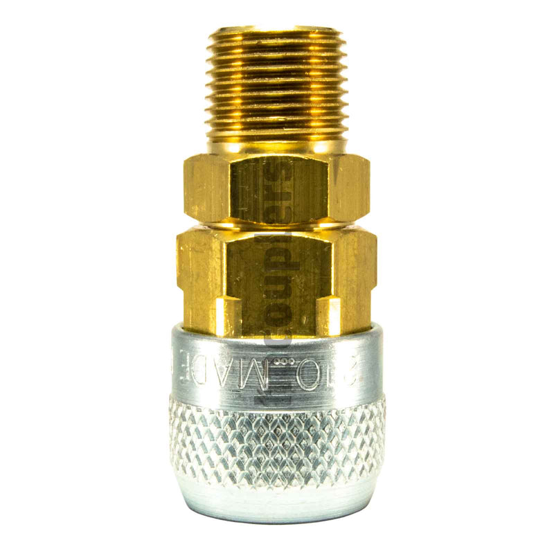Foster 210-3303, Aro 210 Series, Coupler, Automatic, 3/8" Male NPT, Brass, Steel
