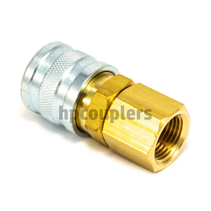 Foster 3203, 3 Series, Industrial Coupler, Manual, 3/8" Female NPT, Brass, Steel