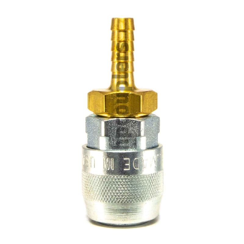 Foster 3603GS, 3 Series, Industrial Coupler, Automatic, 1/4" Hose Barb, Brass, Steel