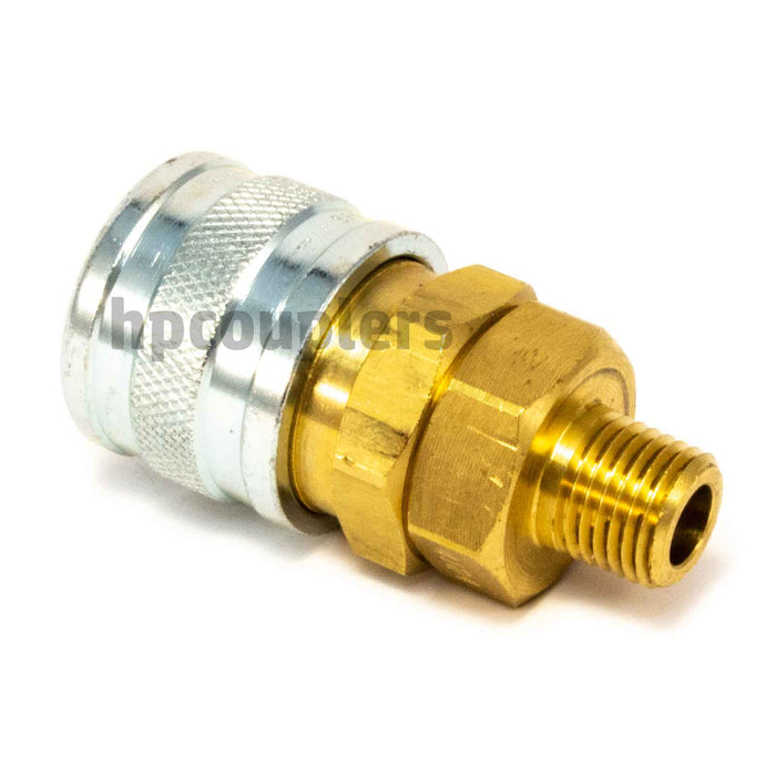 Foster 4104, 4 Series, Industrial Coupler, Manual, 1/4" Male NPT, Brass, Steel