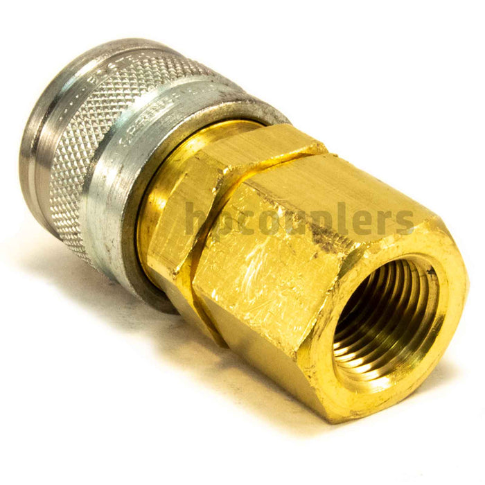 Foster 4204, 4 Series, Industrial Coupler, Manual, 3/8" Female NPT, Brass, Steel