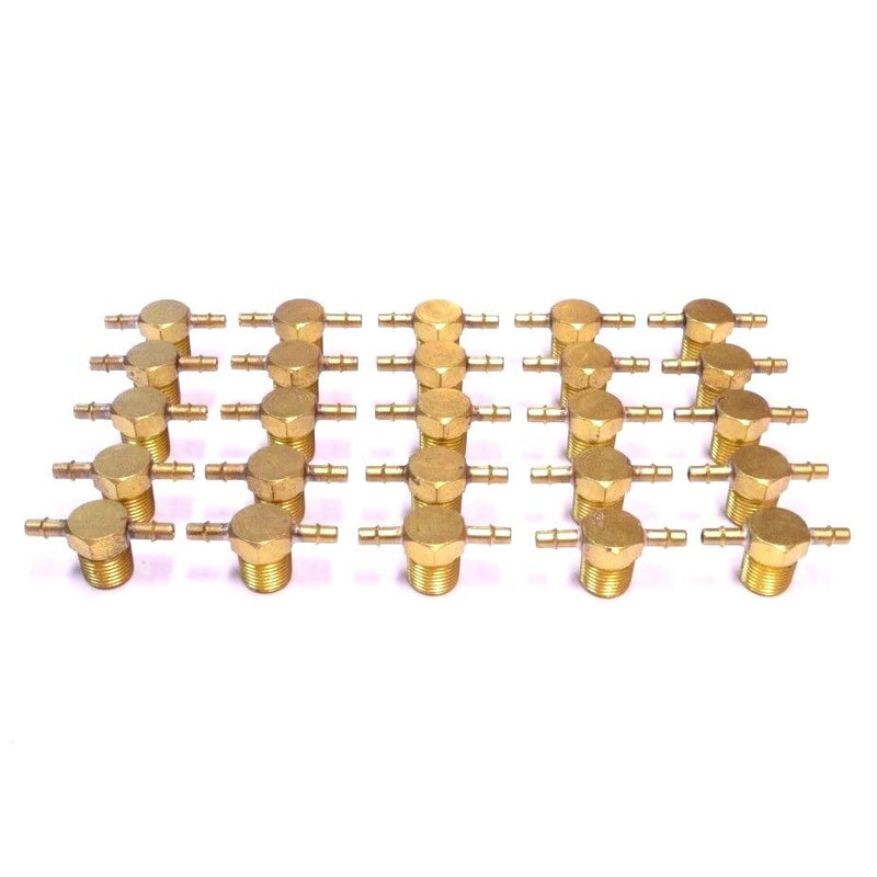 MEM-CO 1/8 T3 T Type Male Pipe NPT Mini Barb Tube Fittings (25pcs)