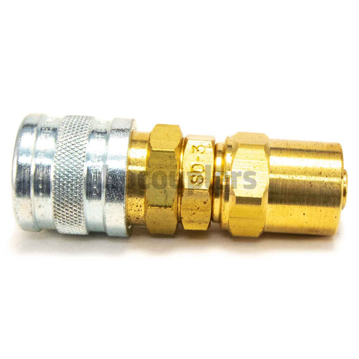 Reusable Hose Barb - 1/4" Body Coupler X 3/8" ID - 5/8" OD Air Fittings