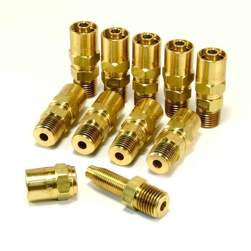 Reusable Hose Barb Set - 1/4" NPT - 1/4" ID X 1/2" OD hose - Air Hose FIttings