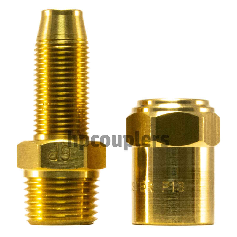 Reusable Hose Barb - 1/2" NPT - 1/2" ID X 13/16" OD Hose - Air Hose Fittings