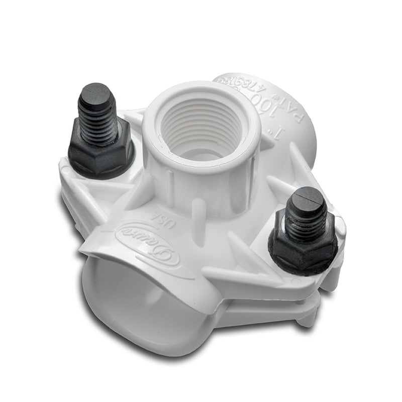 Dawn Industries 100C, 1" Saddle Tee x 1/2" FPT KwikSeal Plastic Saddles
