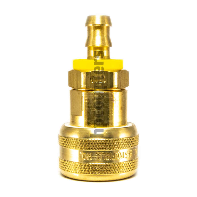 Foster FM1714, 4 Series, Industrial Coupler, Automatic, 3/8" Push-On Hose Barb, Brass