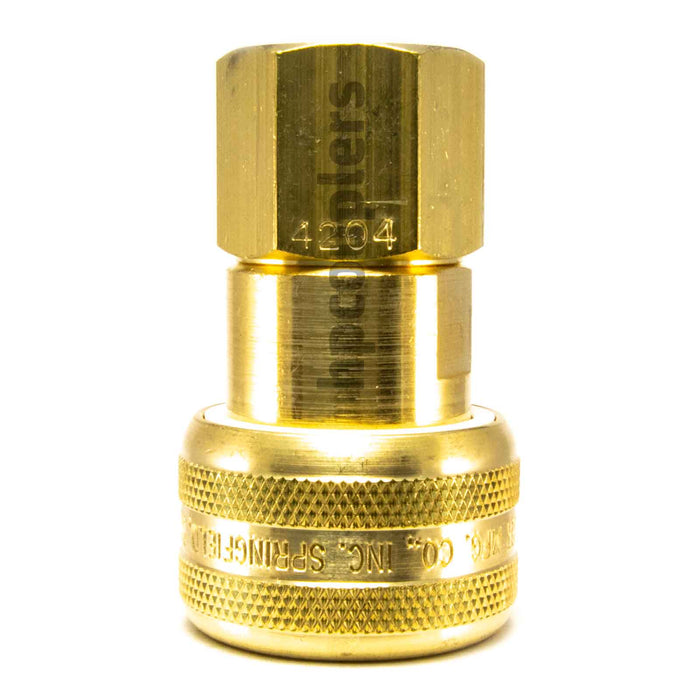 Foster FM4204, 4 Series, Industrial Coupler, Automatic, 3/8" Female NPT, Brass