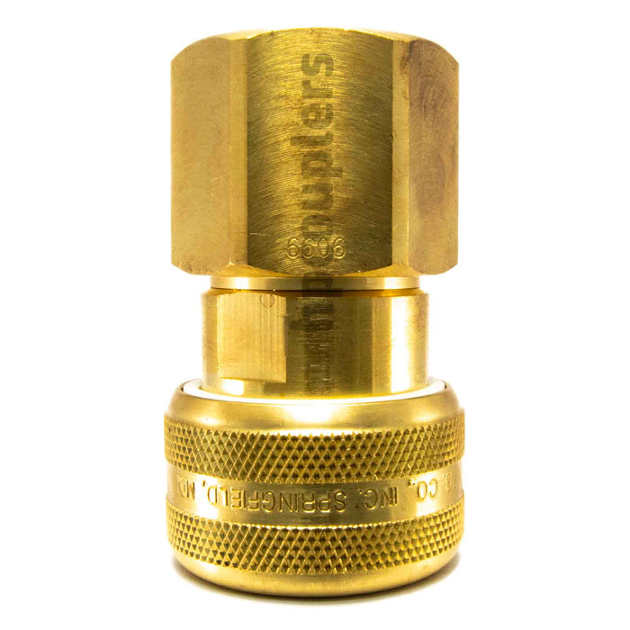 Foster FM6606, 6 Series, Industrial Coupler, Automatic, 1" Female NPT, Brass