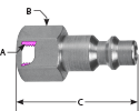 hpcouplers IM25 Series, 1/4" Industrial Plug x 1/4″ Female NPT, Steel