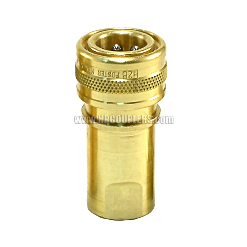 Foster H2B, FHK Series, ISO B,  1/4" Two Way Shut-off, Coupler, Brass